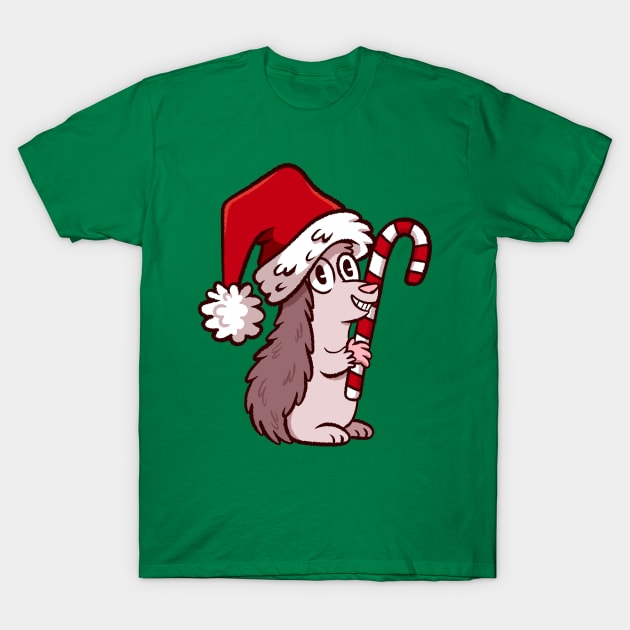 Christmas Hedgehog T-Shirt by Get A Klu Comics